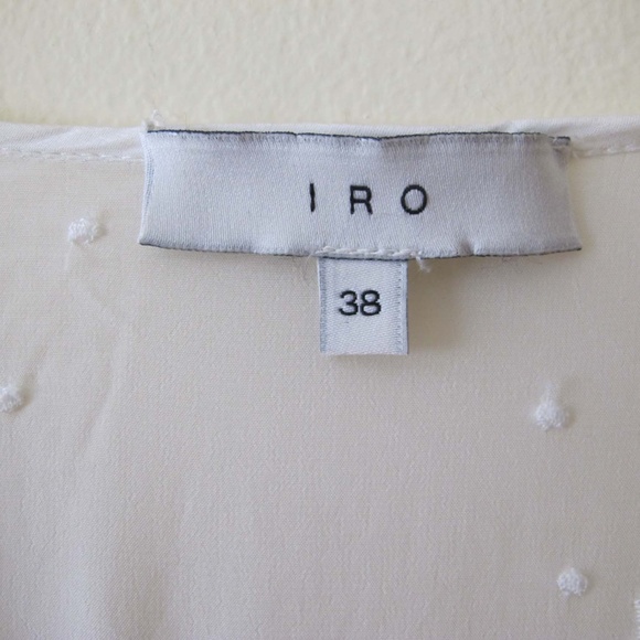 IRO Brynn Top Ecru White 38 M/L Bohemian Cutout Slouchy Embroidered Top - Picture 6 of 8